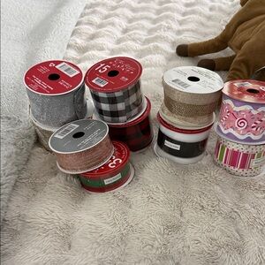 Assorted Christmas Decorative Wired Ribbon